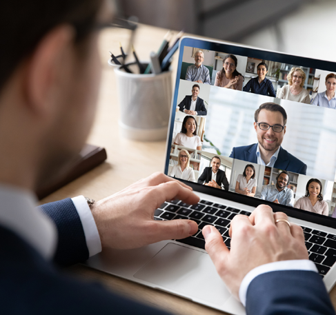 Professionals attending virtual event