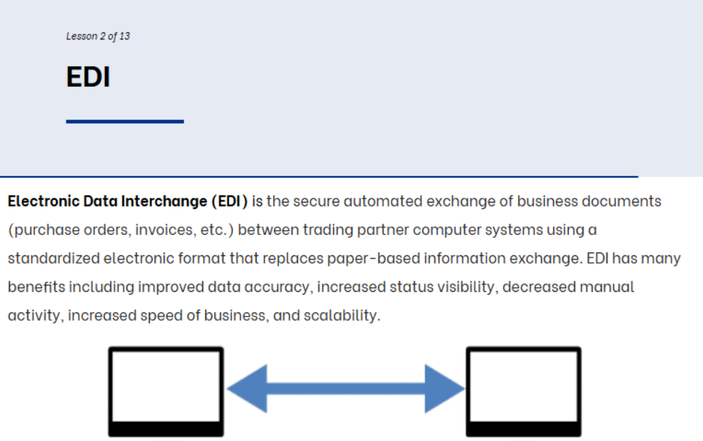 screenshot of AHRMM Academy online course with definitions and descriptions