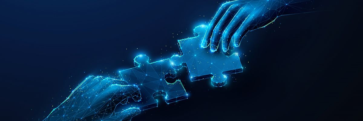 Teamwork puzzle pieces 