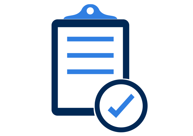 iconography clipboard with a check mark