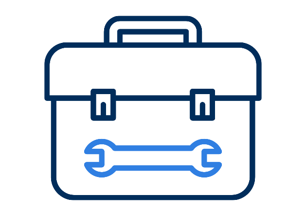 iconography of a toolkit with wrench