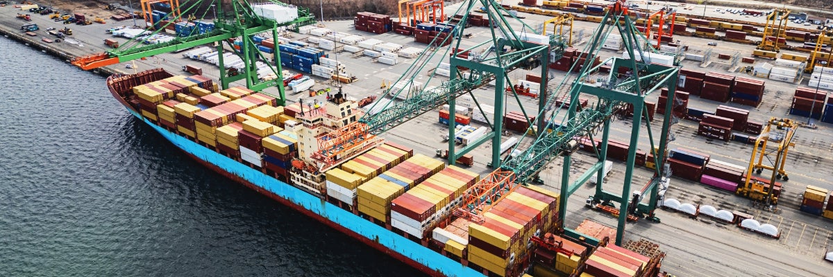 cargo ship in the water