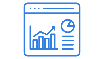 icon with bar graph and pie chart